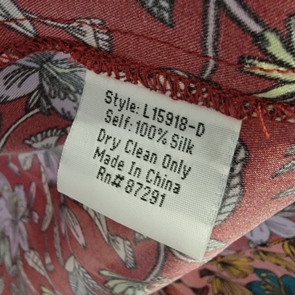 Johnny Was Silk Smoking Jacket/Kimono  XL size  NWOT - Picture 13 of 13